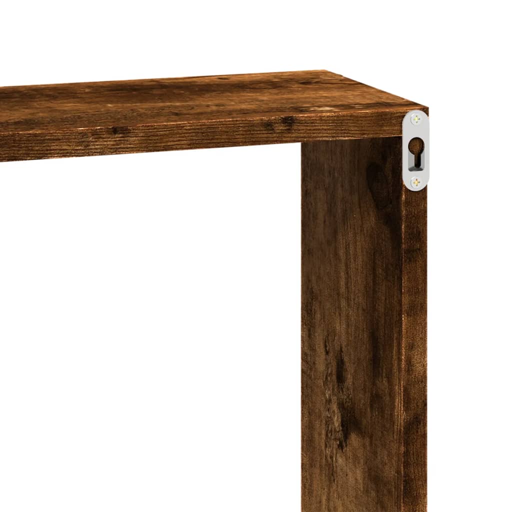 Wall Cabinet 100x16x30 cm Smoked Oak Wood Material