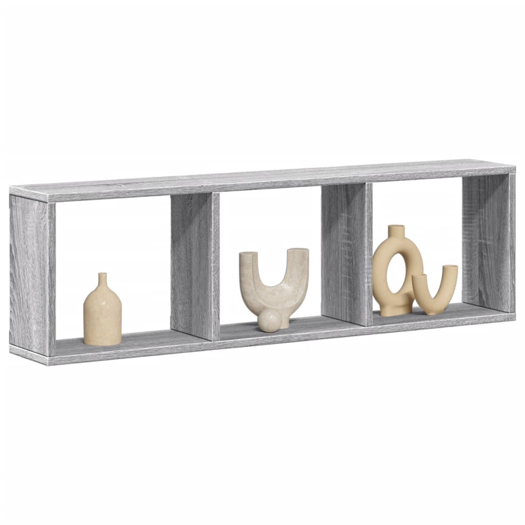 Wall Cabinet 100x16x30 cm Grey Sonoma Wood Material