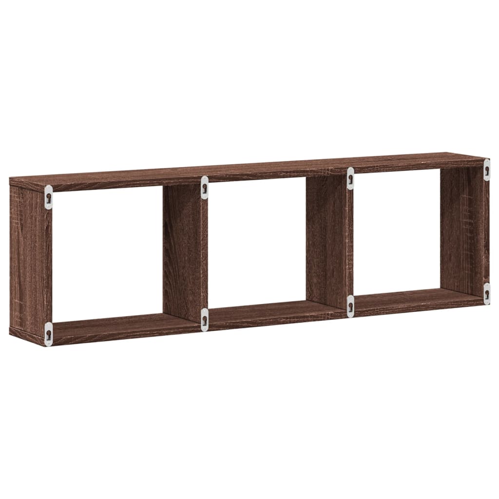 Wall cabinet 100x16x30 cm oak look wood material