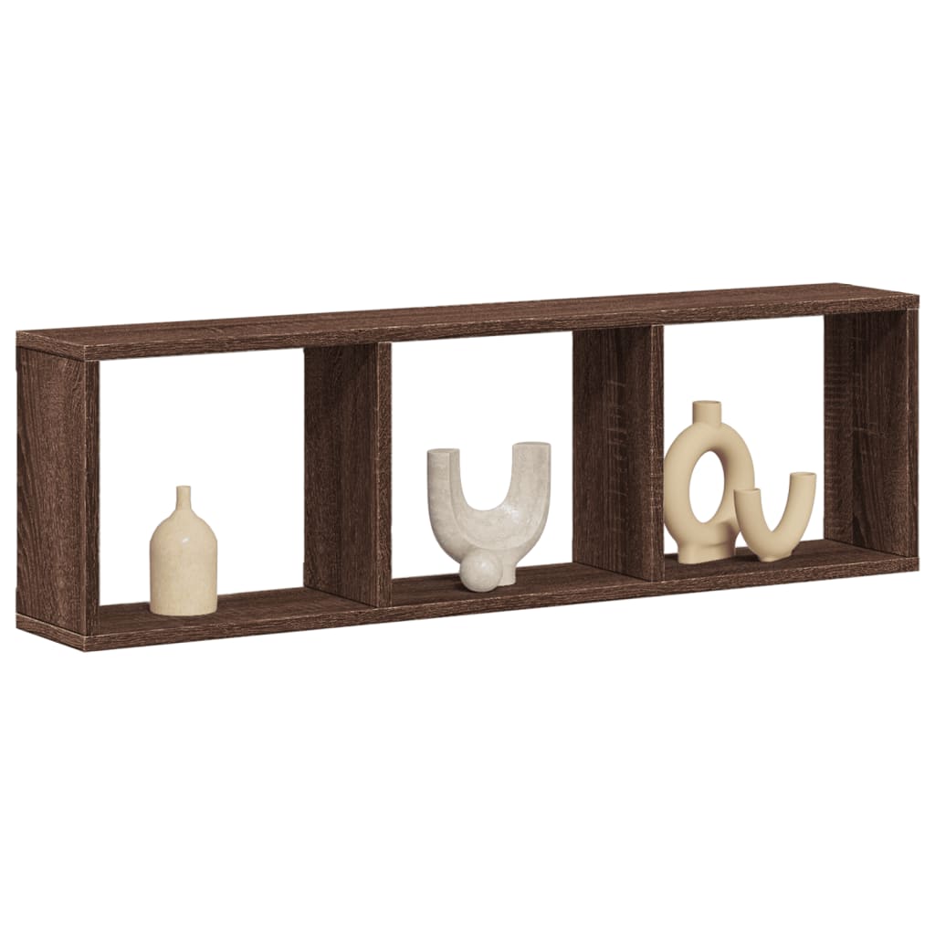 Wall cabinet 100x16x30 cm oak look wood material