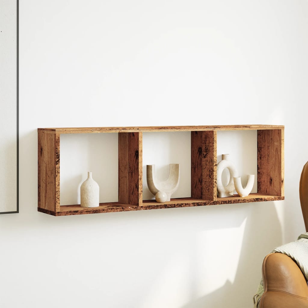 Wall cabinet 100x16x30 cm old wood look wood material