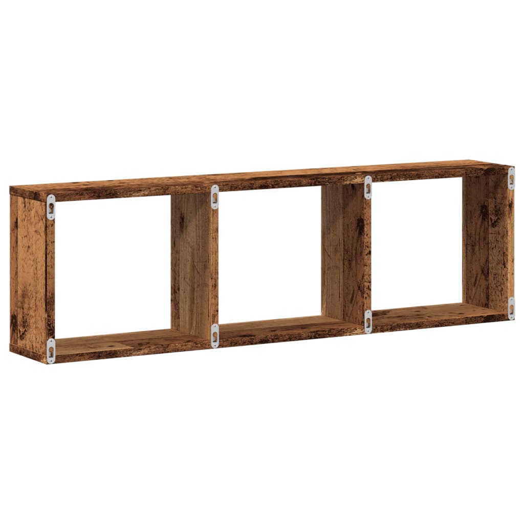 Wall cabinet 100x16x30 cm old wood look wood material