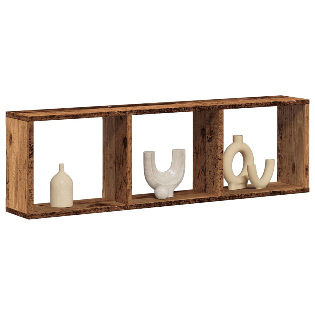Wall cabinet 100x16x30 cm old wood look wood material