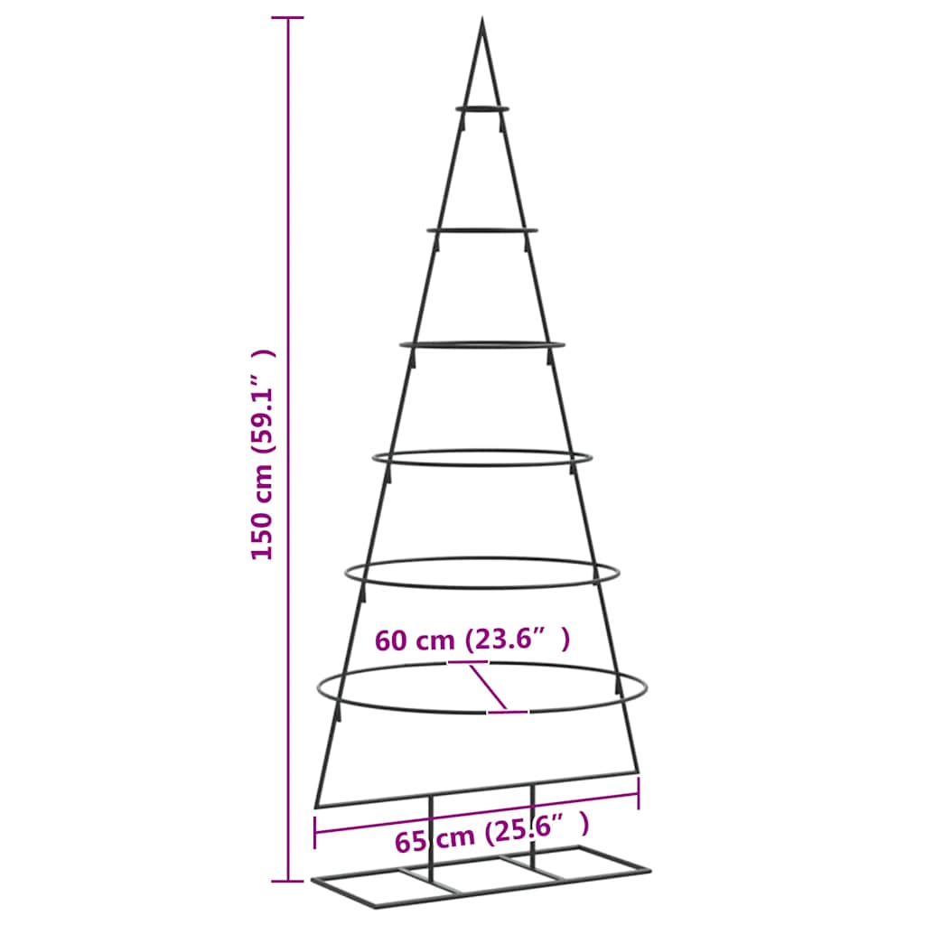 Metall-Weihnachtsbaum für Dekorationen Schwarz 150 cm