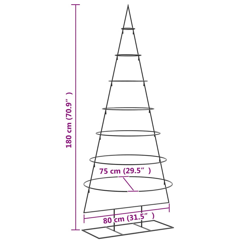 Metall-Weihnachtsbaum für Dekorationen Schwarz 180 cm