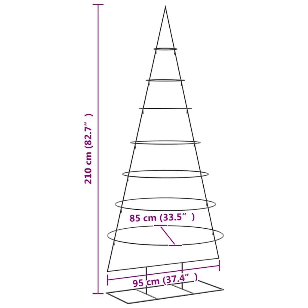 Metall-Weihnachtsbaum zum Dekorieren Schwarz 210 cm