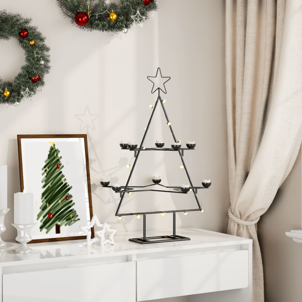 Metal Christmas tree for decorating Black 75 cm