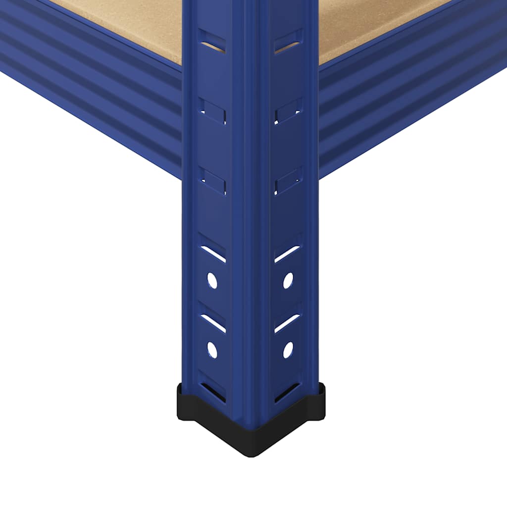 Storage shelves with 5 shelves 2 pcs. Blue steel & wood material