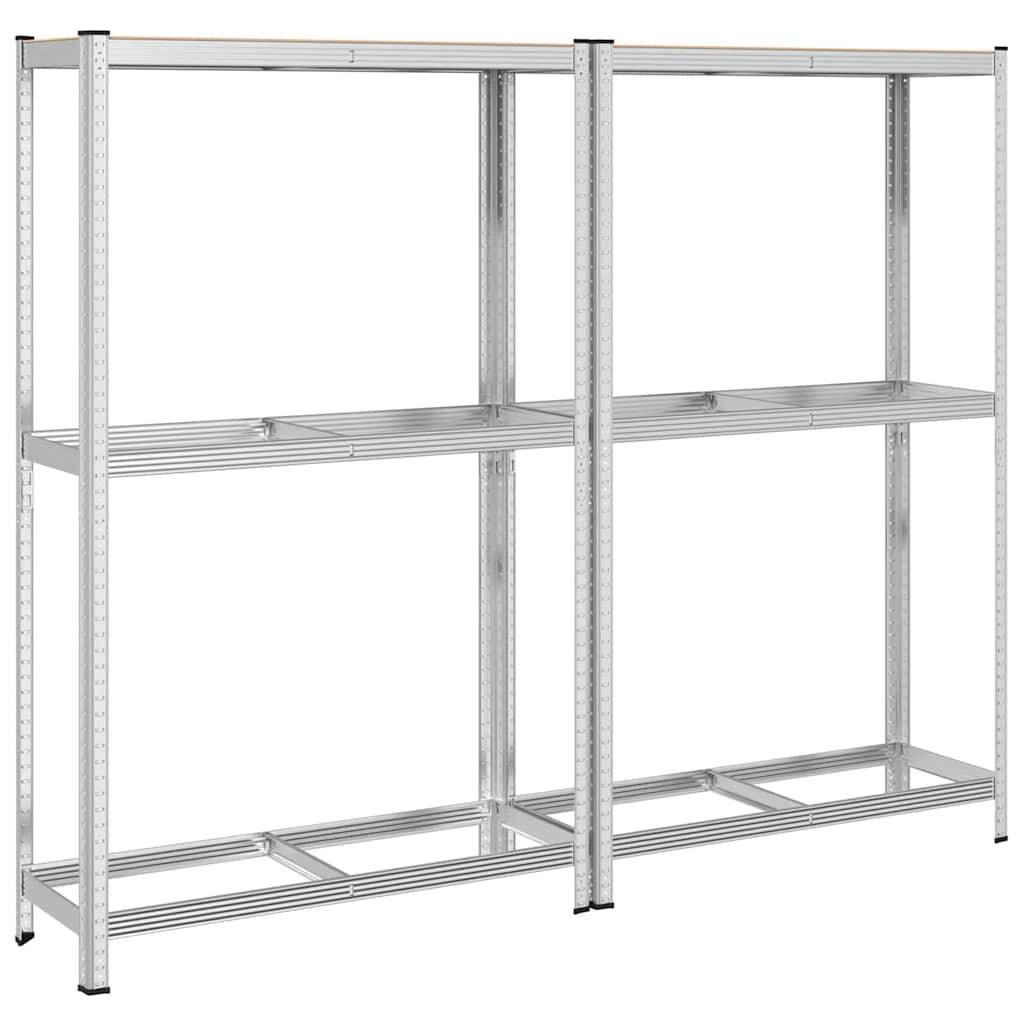 Étagère à pneus 2 étagères 2 pièces 110x40x180 cm acier et bois