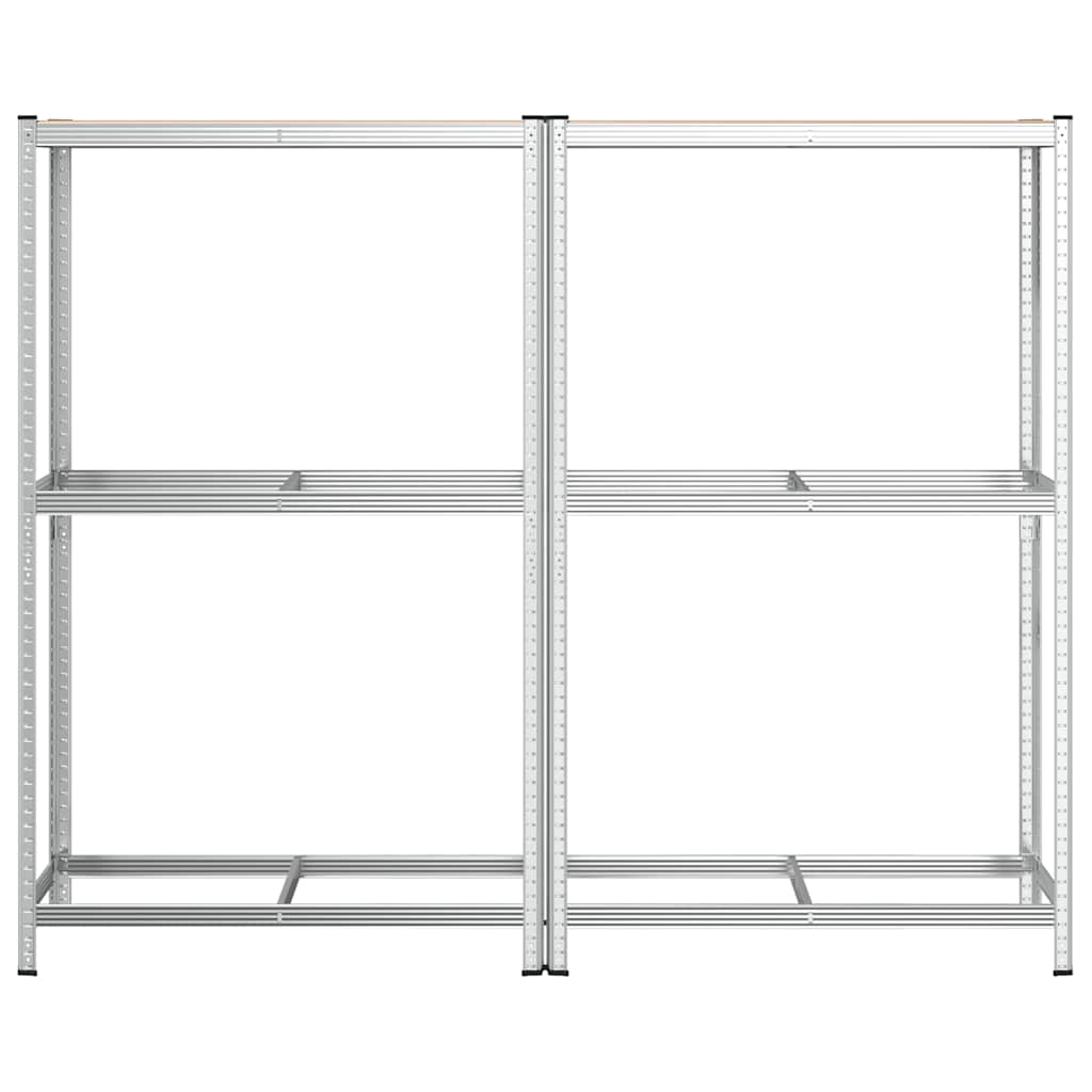Étagère à pneus 2 étagères 2 pièces 110x40x180 cm acier et bois
