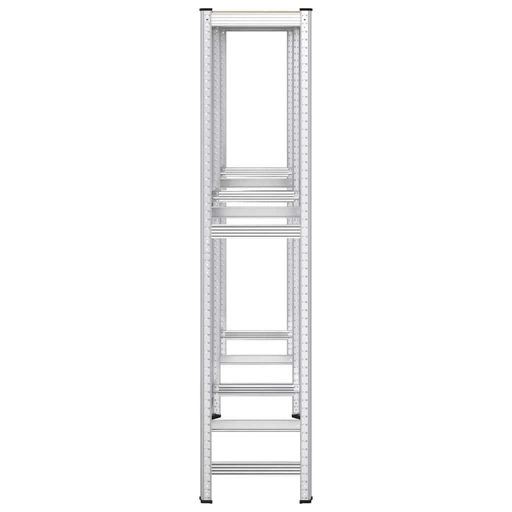Étagère à pneus 2 étagères 2 pièces 110x40x180 cm acier et bois