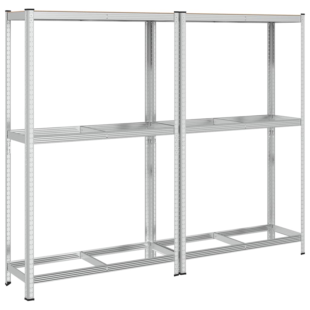 Étagère à pneus 2 étagères 2 pièces 110x40x180 cm acier et bois