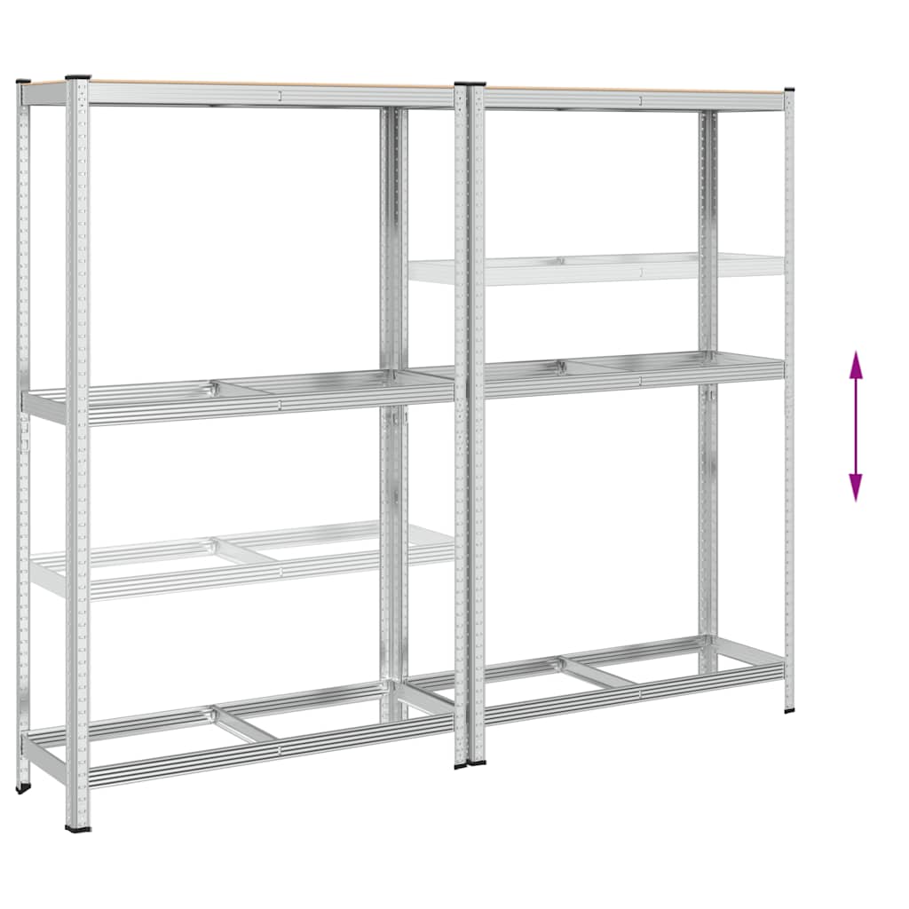 Étagère à pneus 2 étagères 2 pièces 110x40x180 cm acier et bois