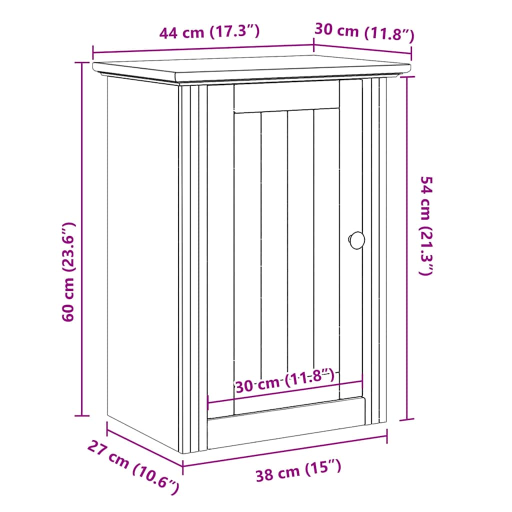 Armoire de salle de bain murale BODO blanche 44x30x60 cm