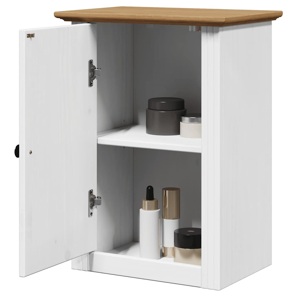 Armoire de salle de bain murale BODO blanc et marron 44x30x60 cm