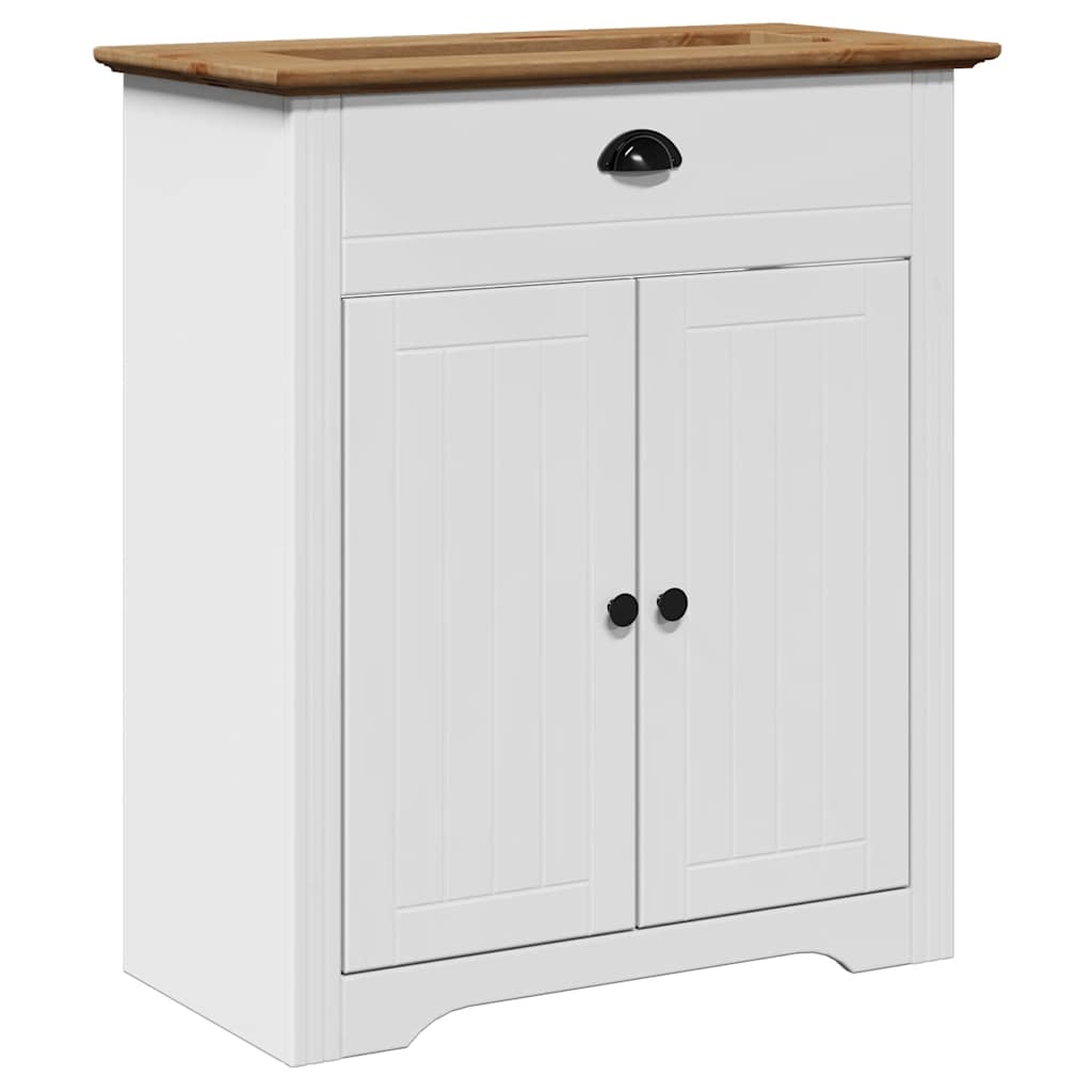 Meuble sous vasque BODO blanc et marron 70x35x80 cm