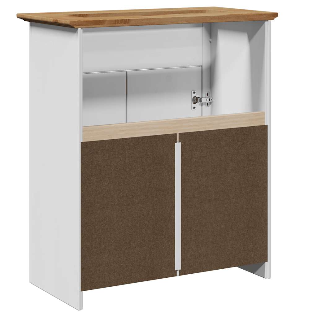 Meuble sous vasque BODO blanc et marron 70x35x80 cm