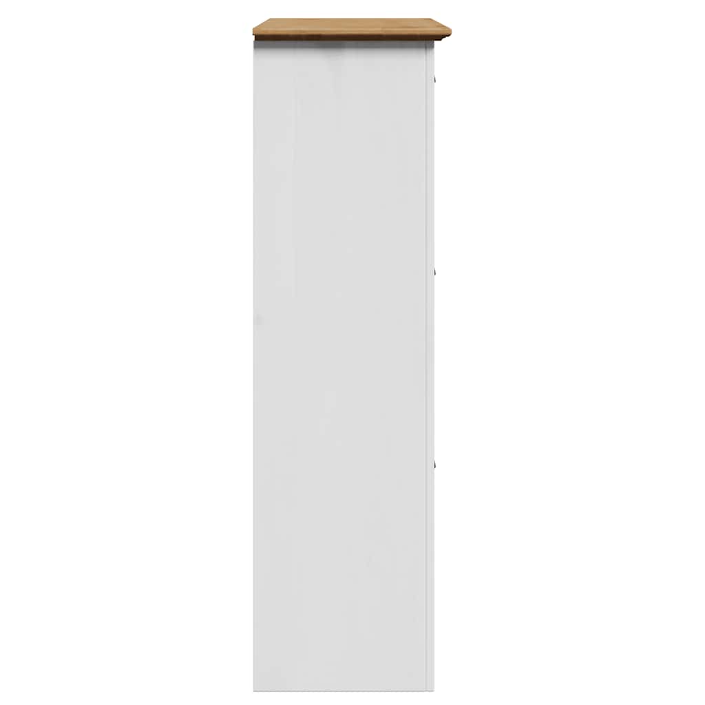 Étagère à chaussures BODO blanc et marron 80x35x118 cm