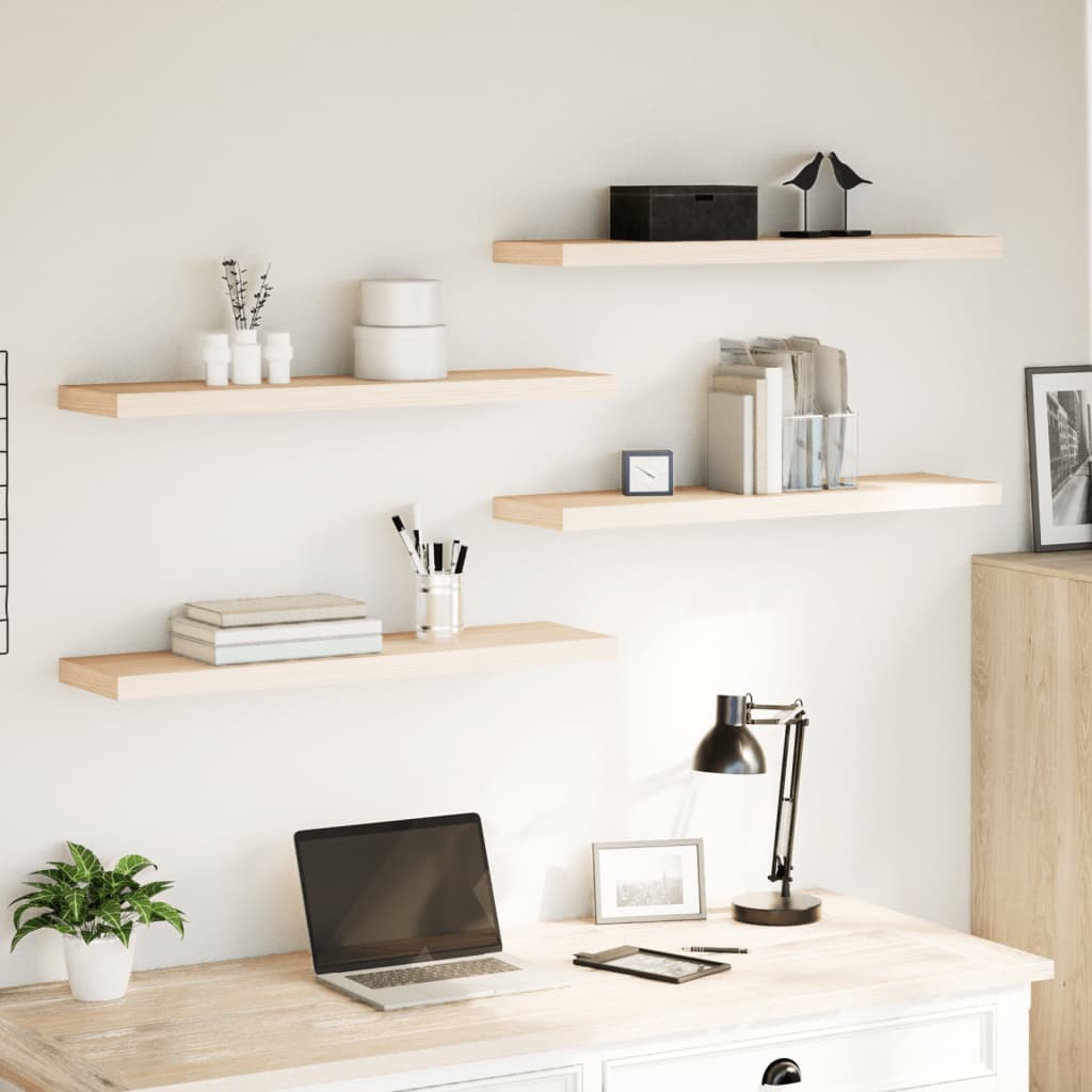 Floating shelves 4 pcs. 90x23.5x4 cm wood material