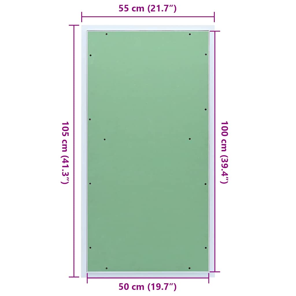 Zugangsklappe Grün und Silber 55 x 105 cm