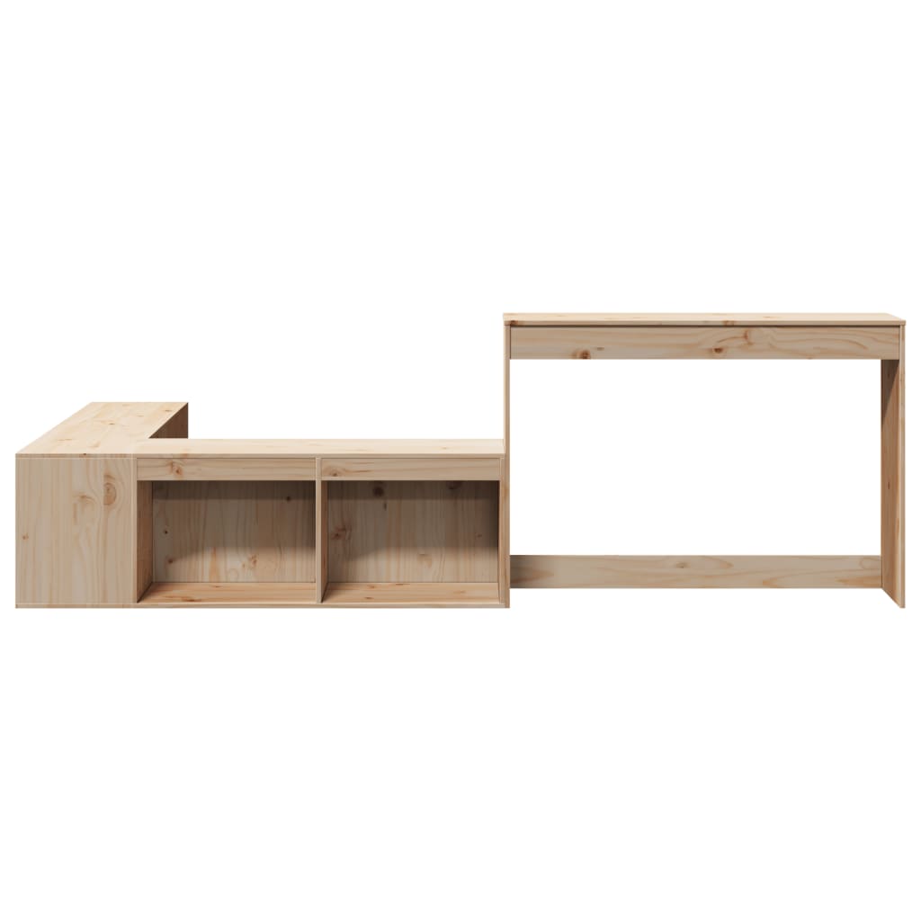 Bedside table with desk 232x112x75 cm solid pine wood