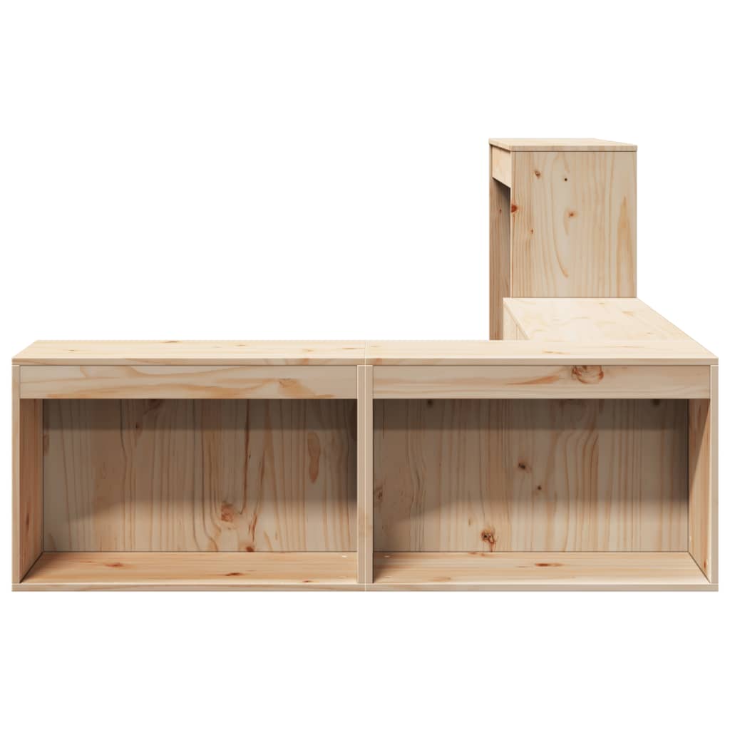 Bedside table with desk 232x112x75 cm solid pine wood