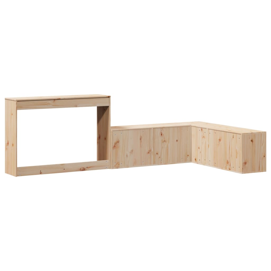 Bedside table with desk 232x112x75 cm solid pine wood
