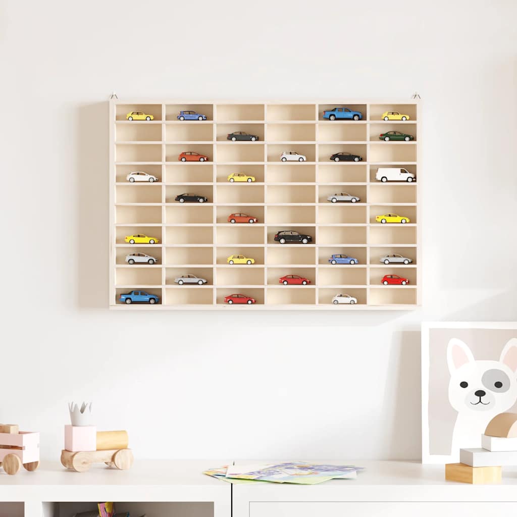 Sammlervitrine aus Holz mit 60 Fächern 60x4,5x40,5 cm
