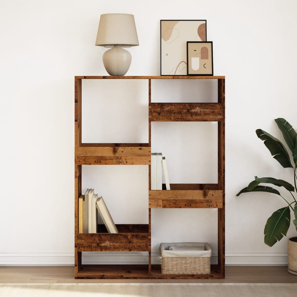 Bookshelf reclaimed wood look 100x33x135 cm wood-based material