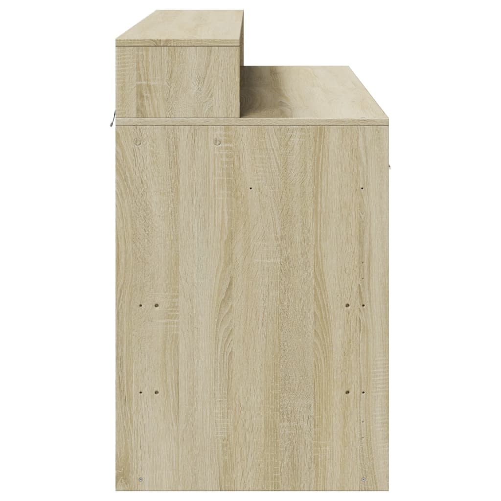 LED desk Sonoma oak 120x55x91 cm wood-based material