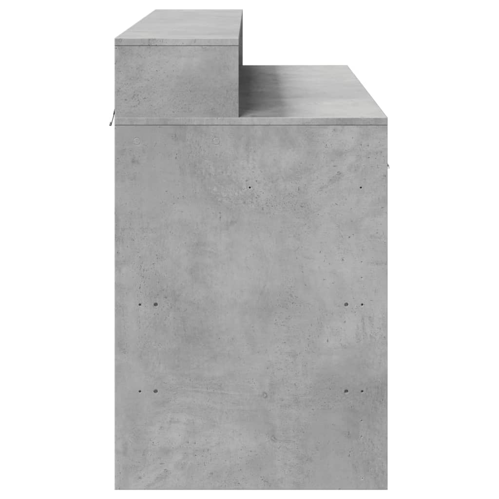 LED desk concrete grey 120x55x91 cm wood-based material