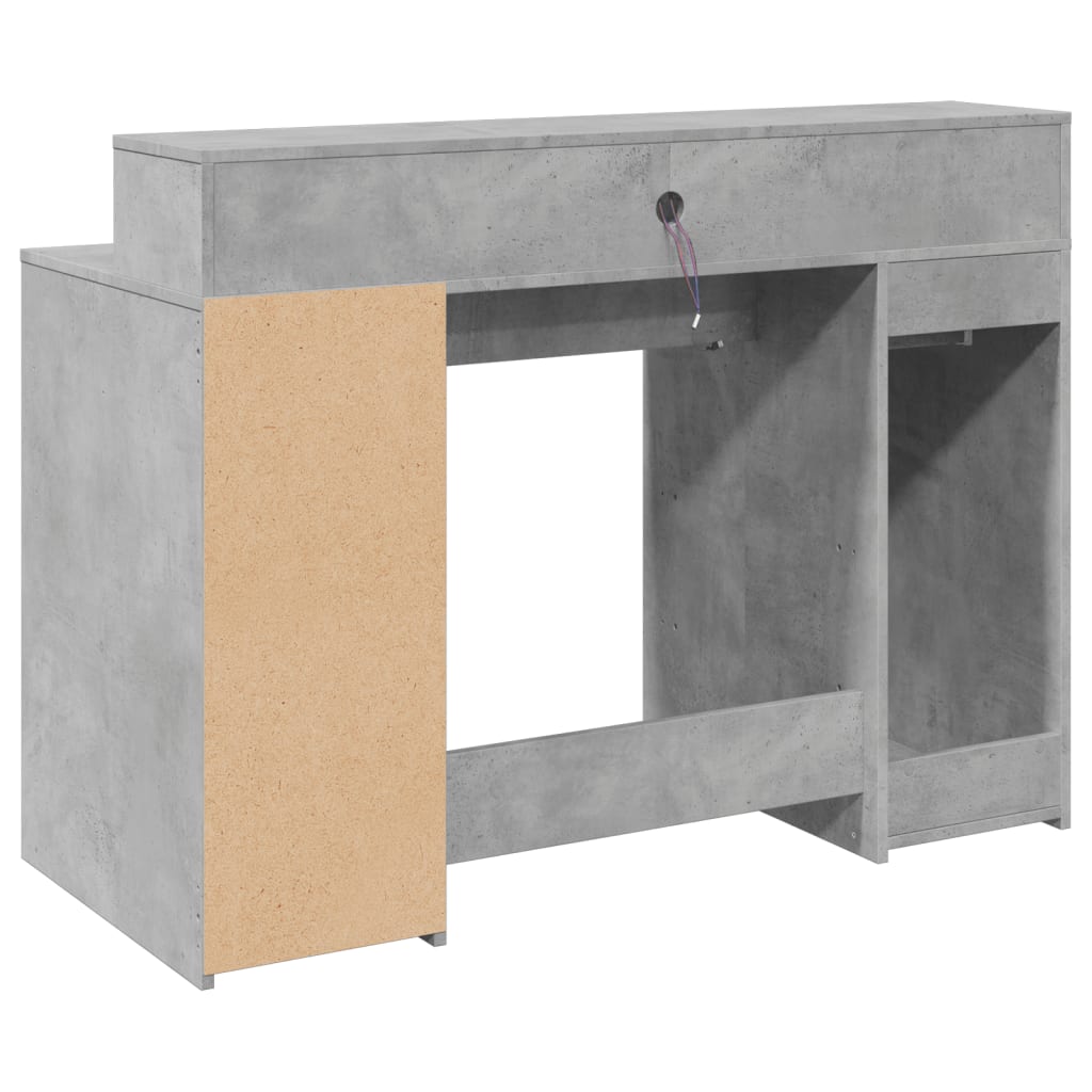 LED desk concrete grey 120x55x91 cm wood-based material