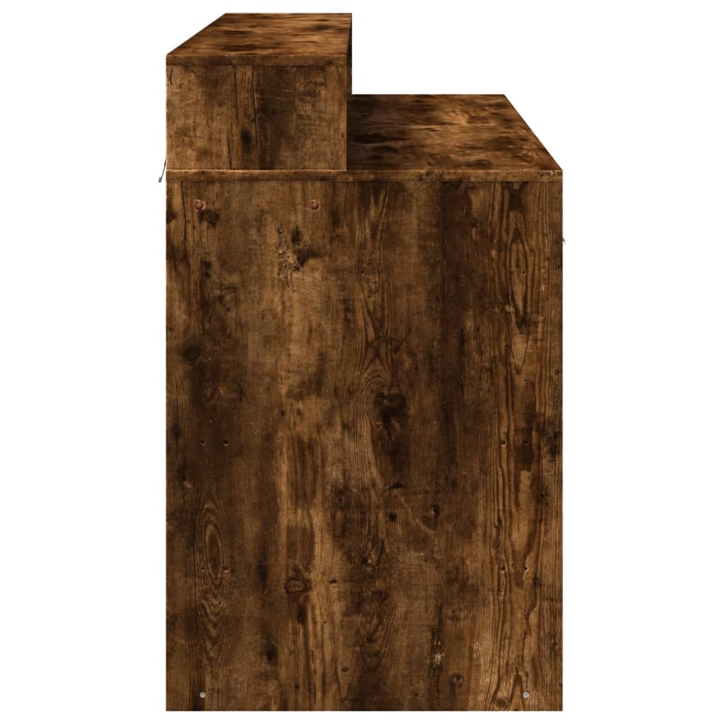 LED desk smoked oak 120x55x91 cm wood material