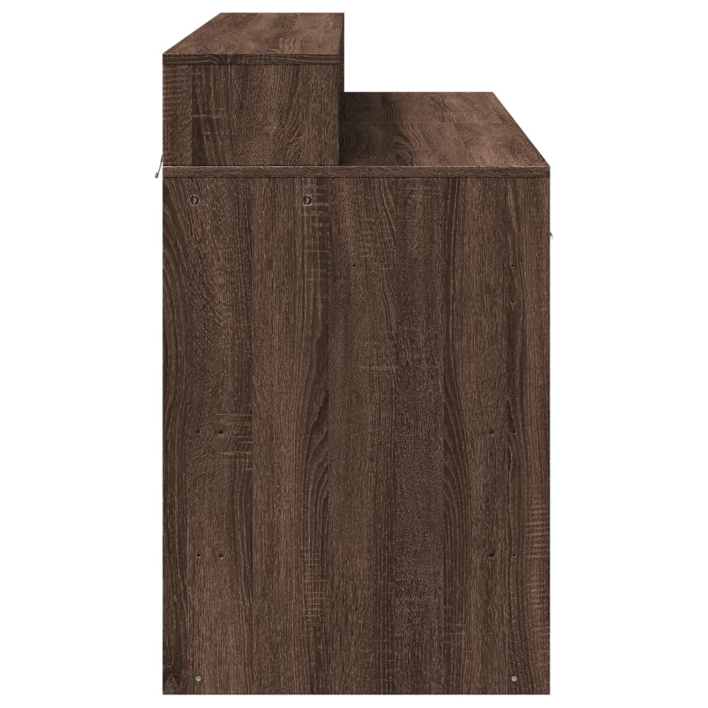 LED desk brown oak look 120x55x91 wood material