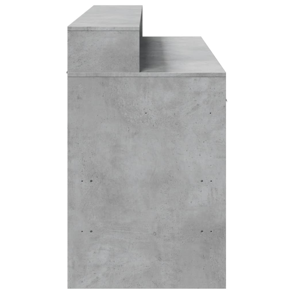 LED desk concrete grey 140x55x91 cm wood-based material