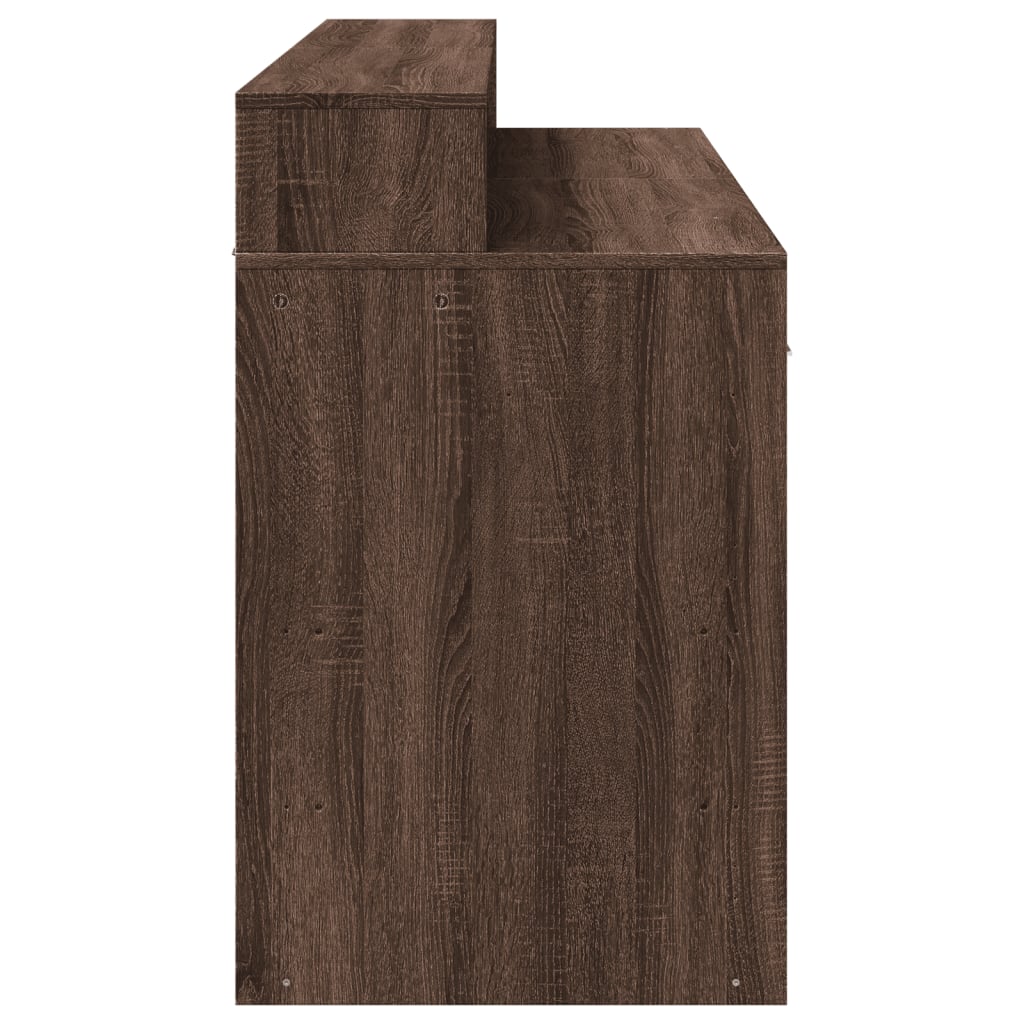 LED desk brown oak look 140x55x91 wood material