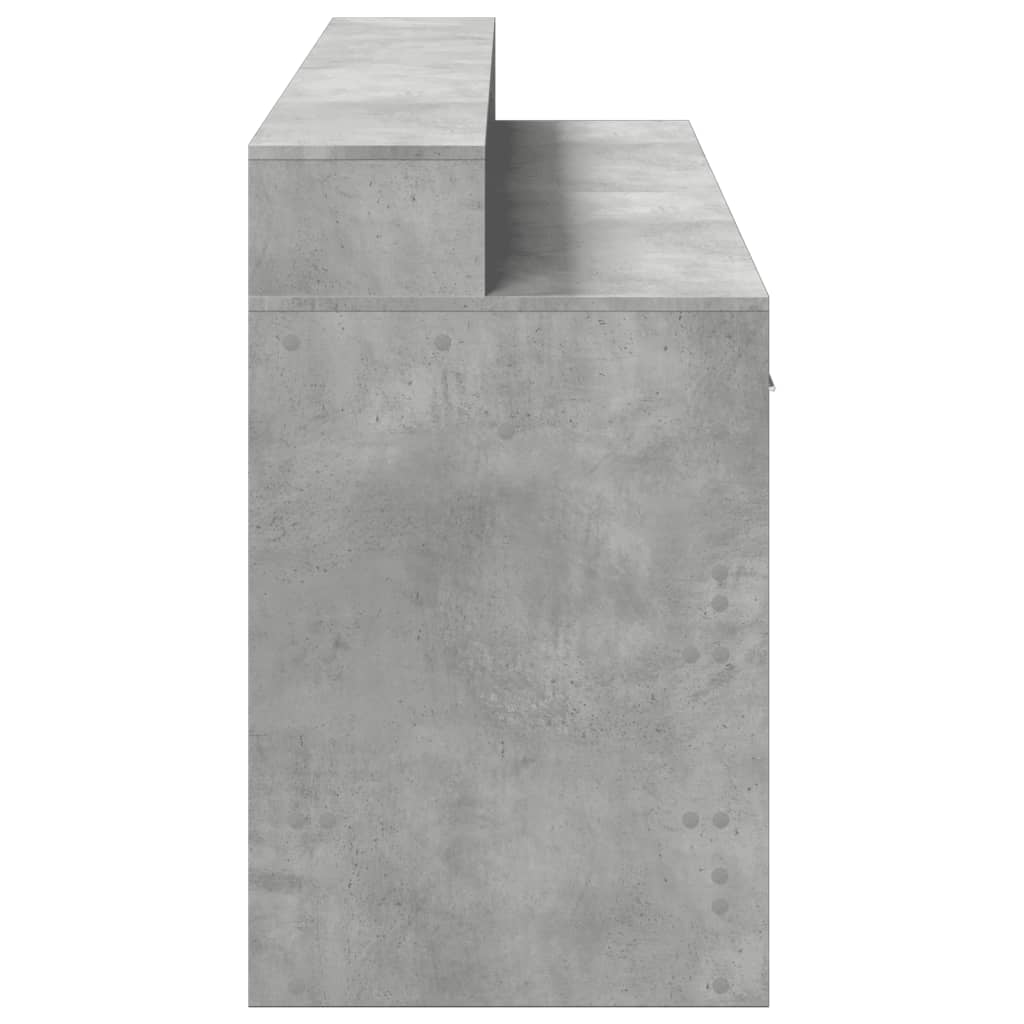 LED desk concrete grey 160x55x91 cm wood-based material