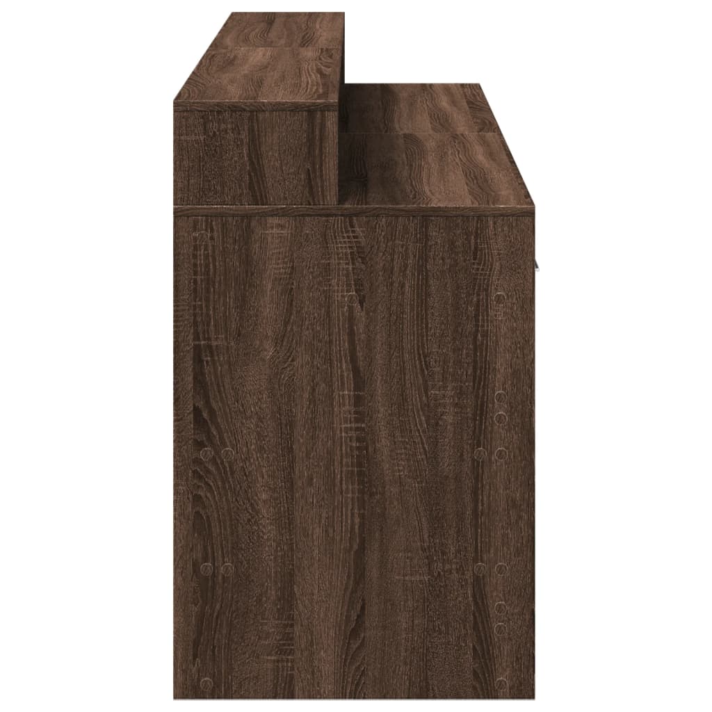 LED desk brown oak look 160x55x91 wood material