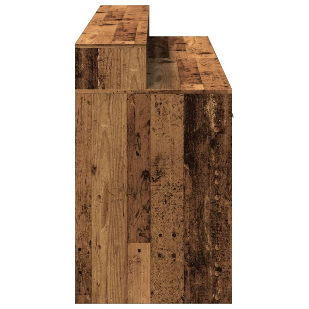 LED desk reclaimed wood look 160x55x91 cm wood-based material