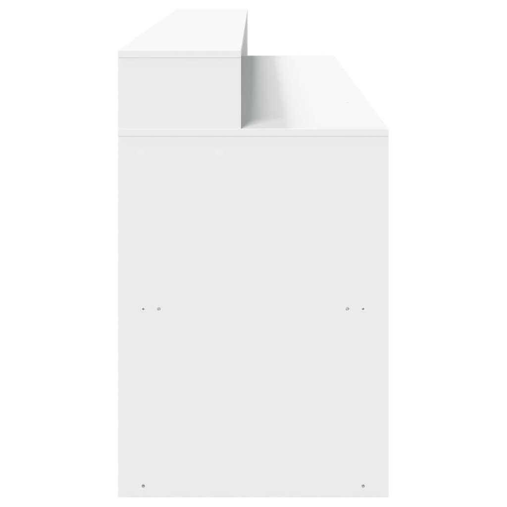 LED desk white 200x55x91 cm wood-based material