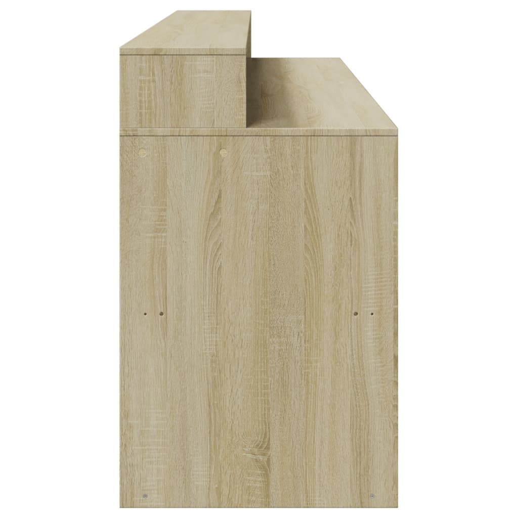 LED desk Sonoma oak 200x55x91 cm wood-based material