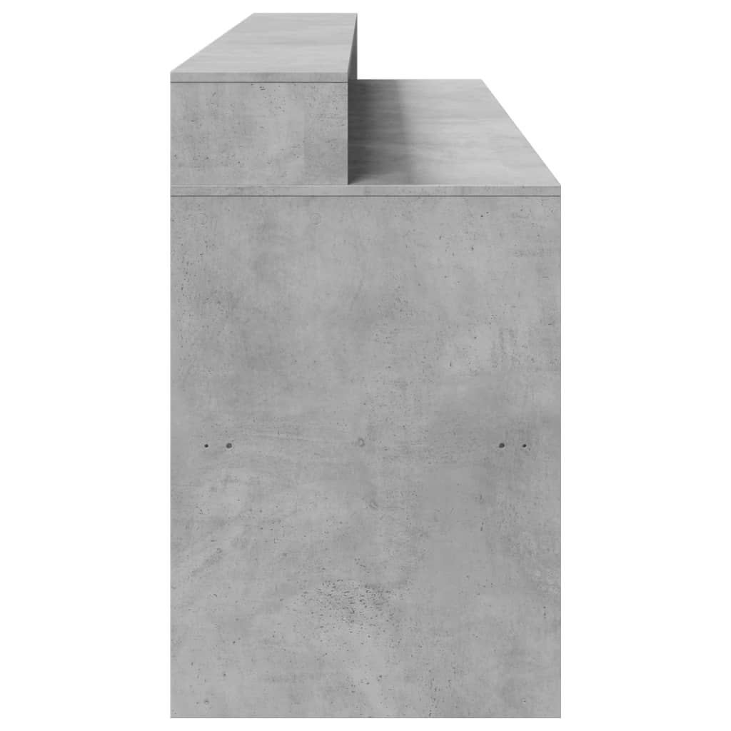 LED desk concrete grey 200x55x91 cm wood-based material
