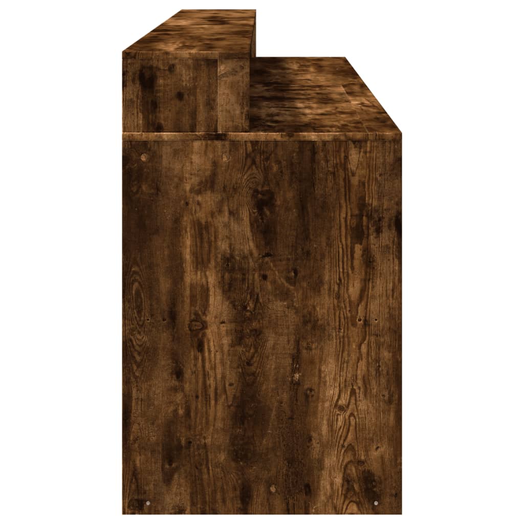 LED desk smoked oak 200x55x91 cm wood material