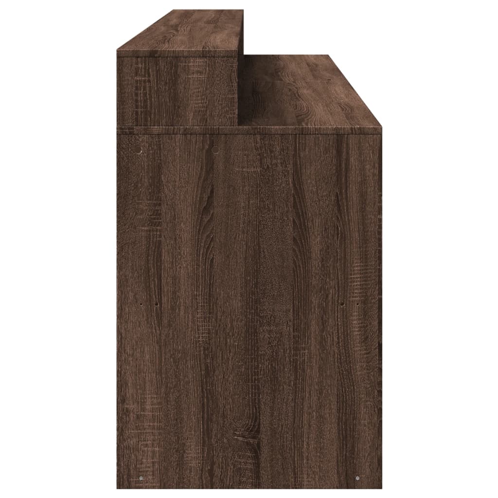 LED desk brown oak look 200x55x91 wood material