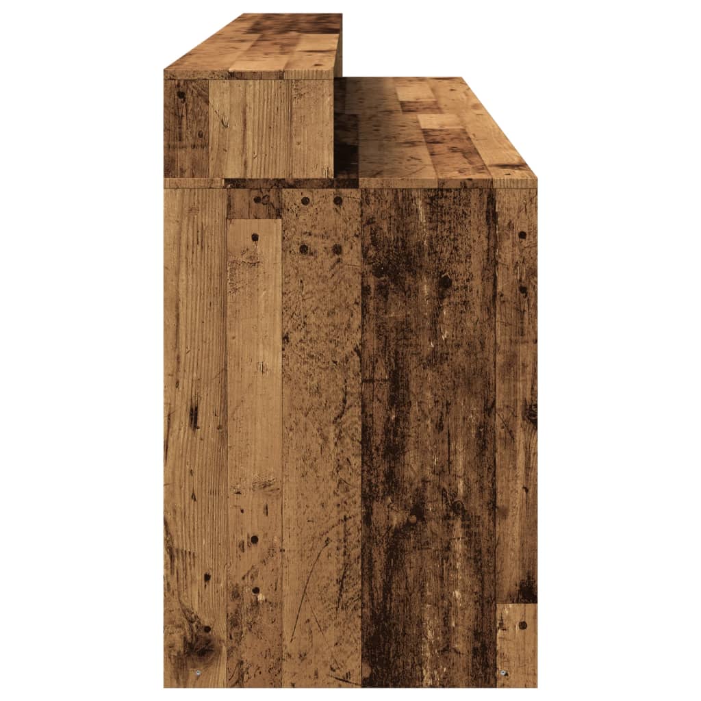 LED desk reclaimed wood look 200x55x91 cm wood-based material