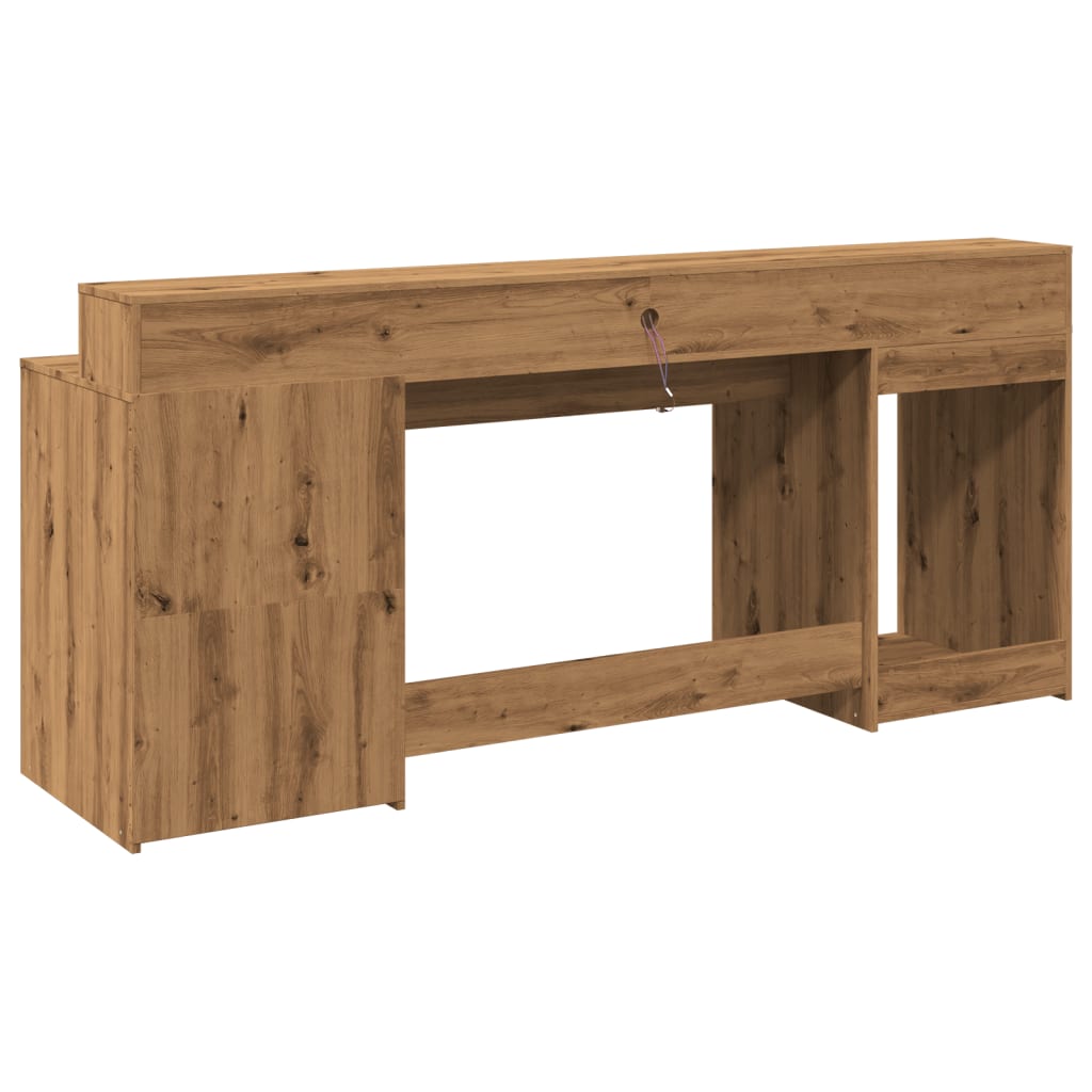 LED desk Artisan oak 200x55x91 wood material