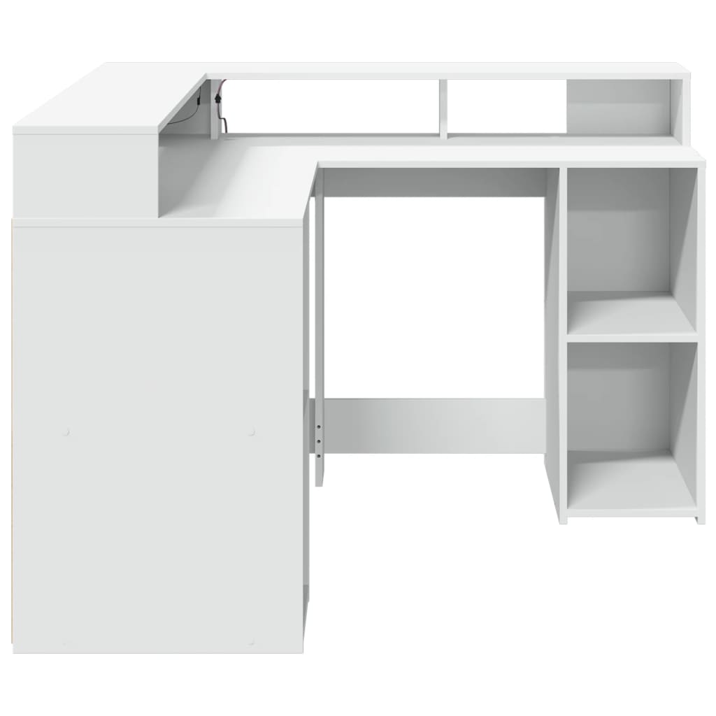 LED desk white 130x130x91 cm wood-based material