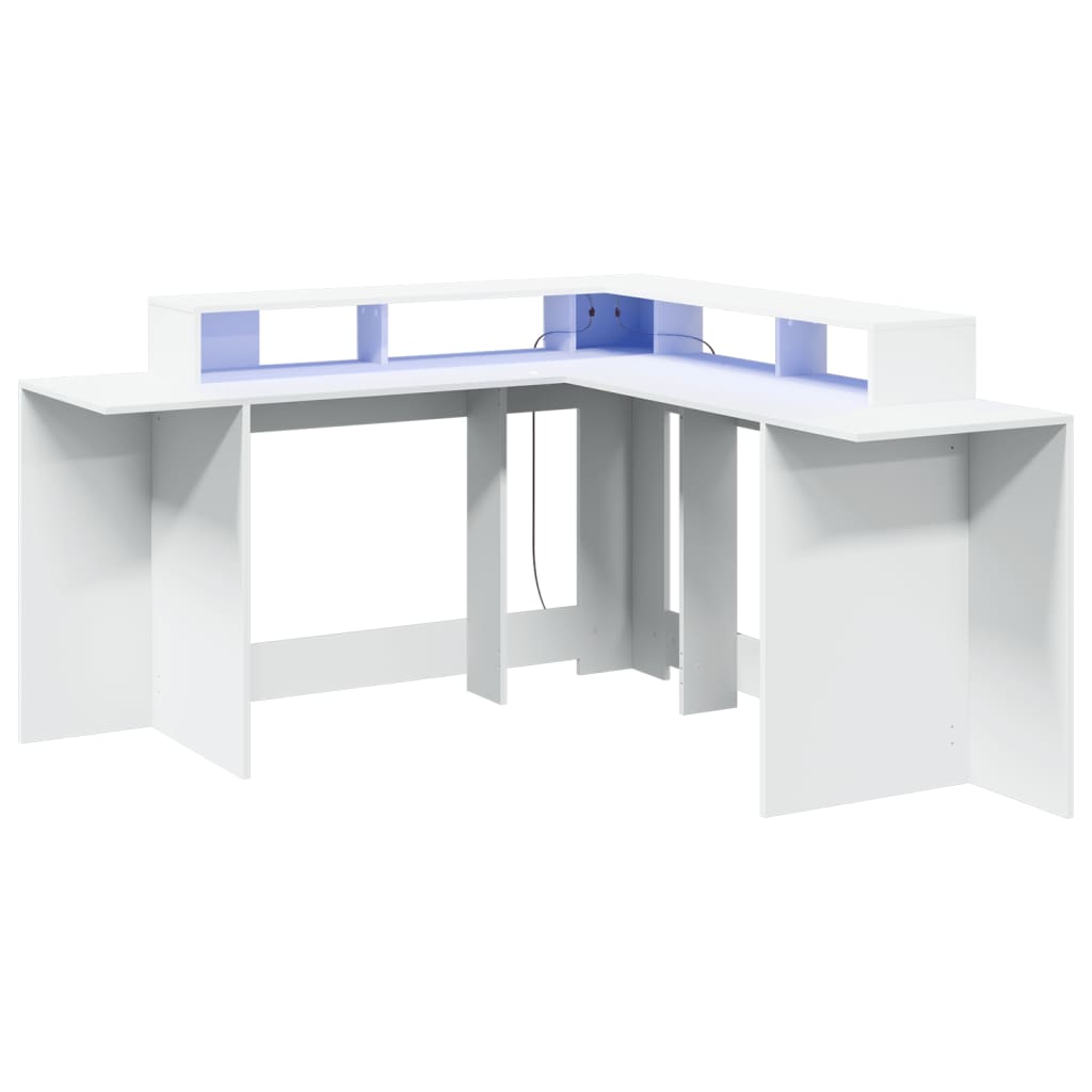 LED desk white 152x152x91 cm wood-based material
