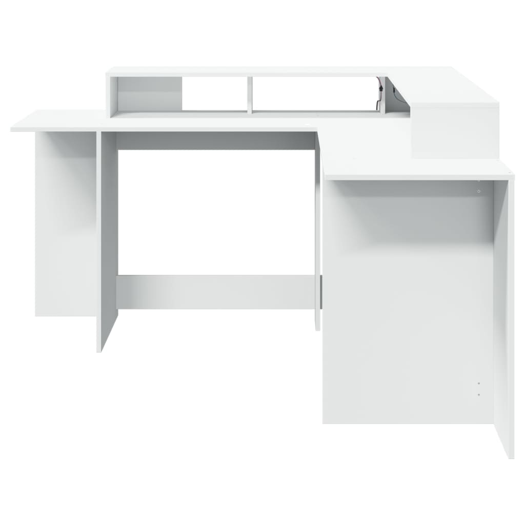 LED desk white 152x152x91 cm wood-based material