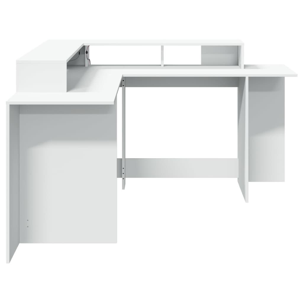 LED desk white 152x152x91 cm wood-based material